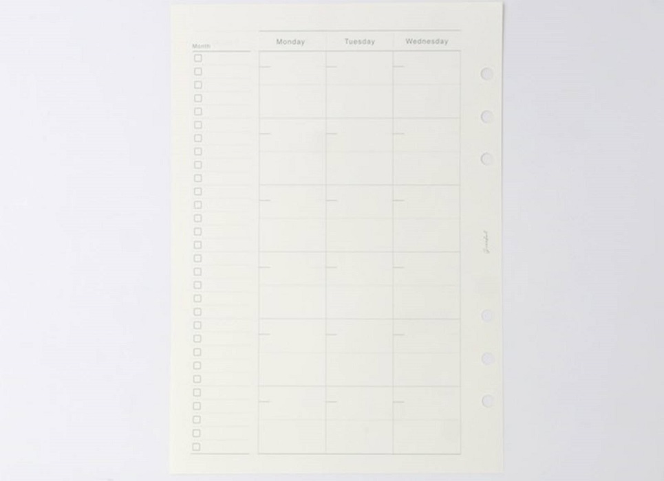 Greeful　 リフィルM　フリーマンスリー　商品画像　中身　表