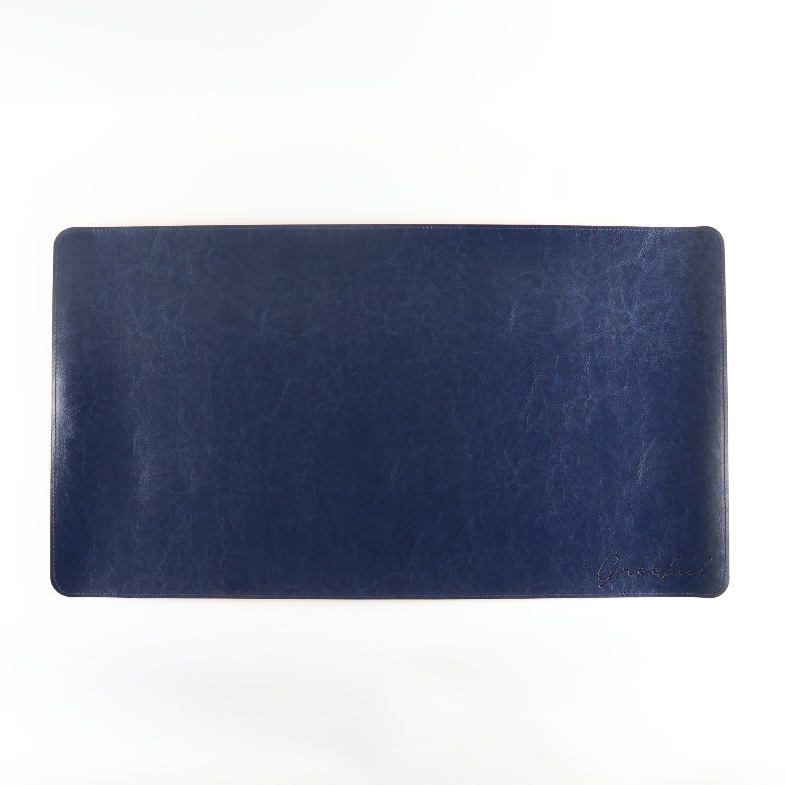 Greeful　デスクマット　ネイビー×イエロー商品画像　表