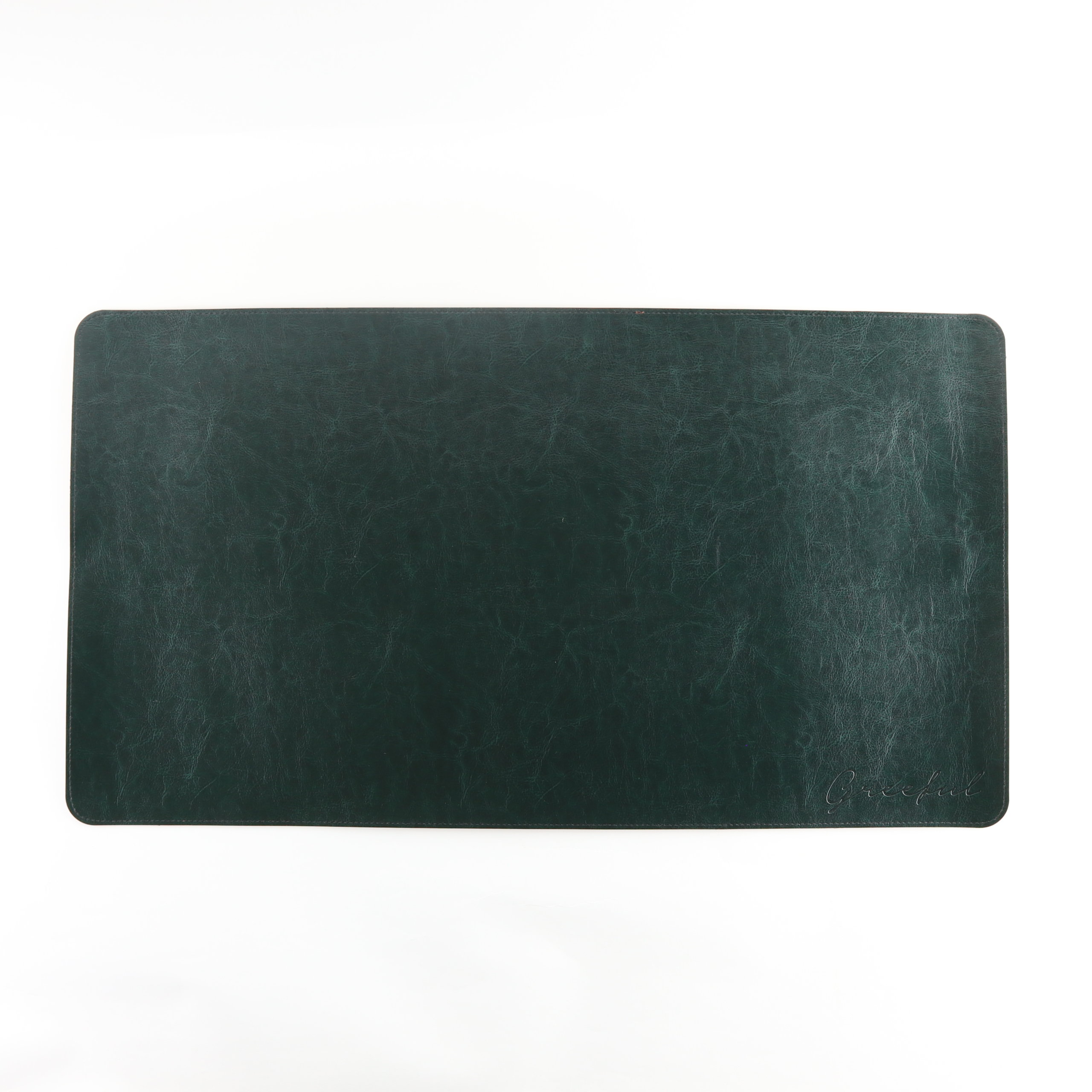 Greeful　デスクマット　ダークグリーン×キャメル商品画像　表