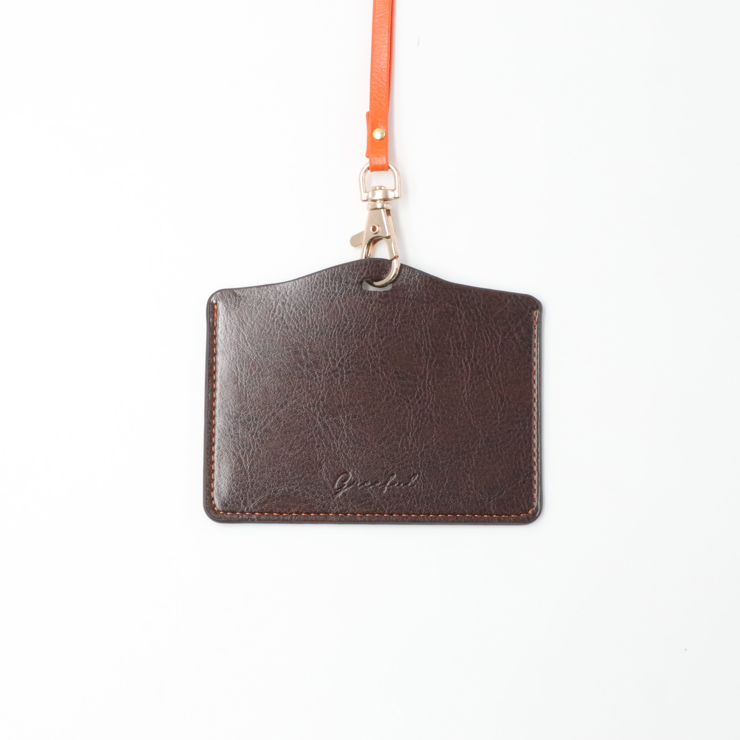 Greeful　 IDホルダー ブラウン×オレンジ商品画像　裏