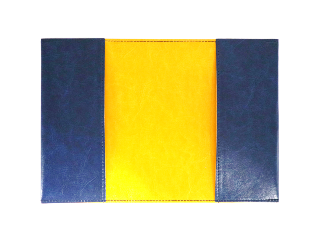 Greeful　ブックカバー　ネイビー×イエロー商品画像　裏