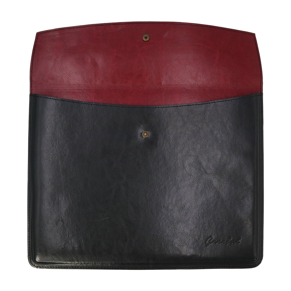 Greeful ブリーフケース　ブラック×ワイン商品画像　開いた画像