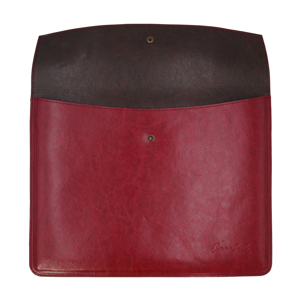 Greeful ブリーフケース　ワイン×ブラウン商品画像　開いた画像