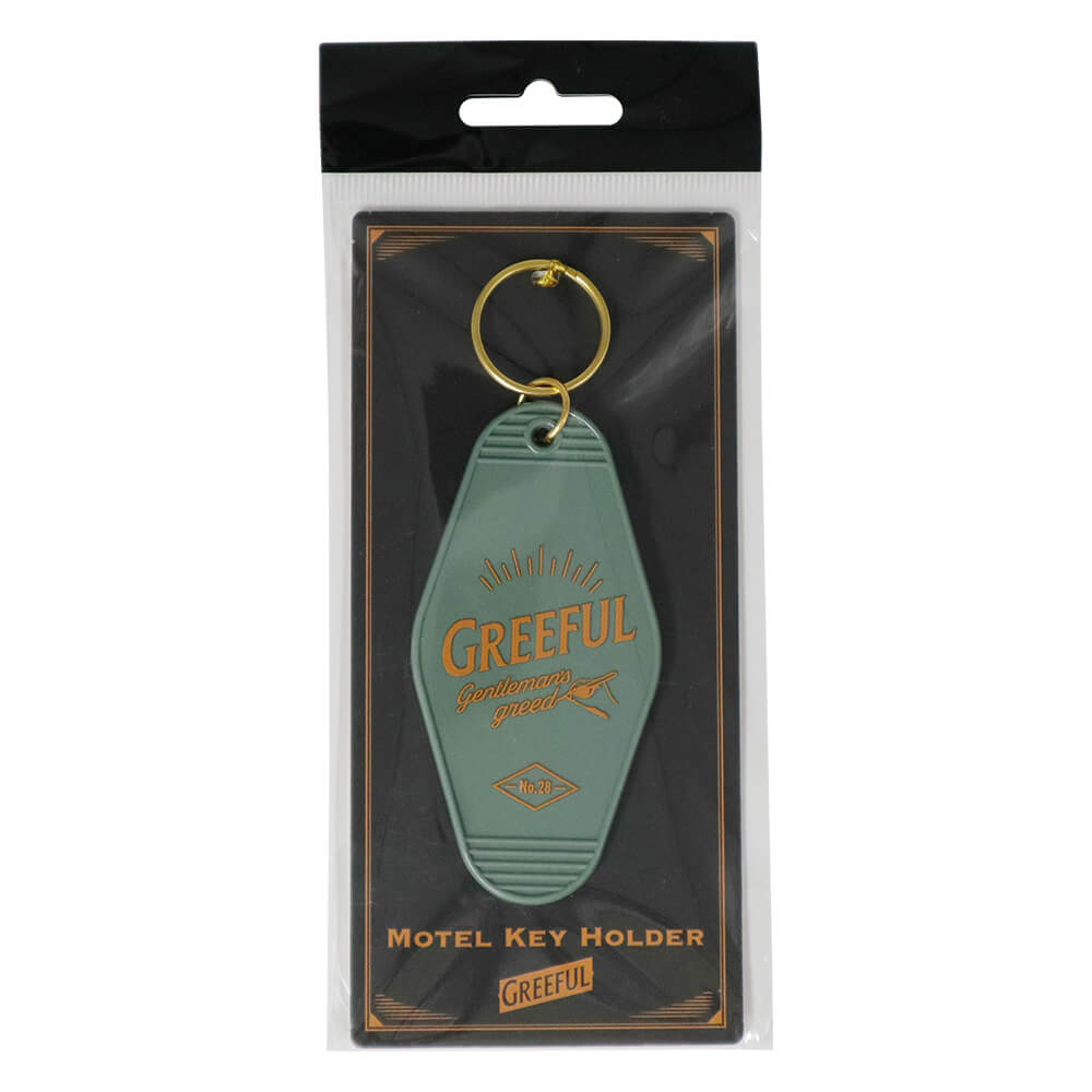 Greeful モーテルキーホルダー スモーキーブルー×マスタード　パッケージ画像