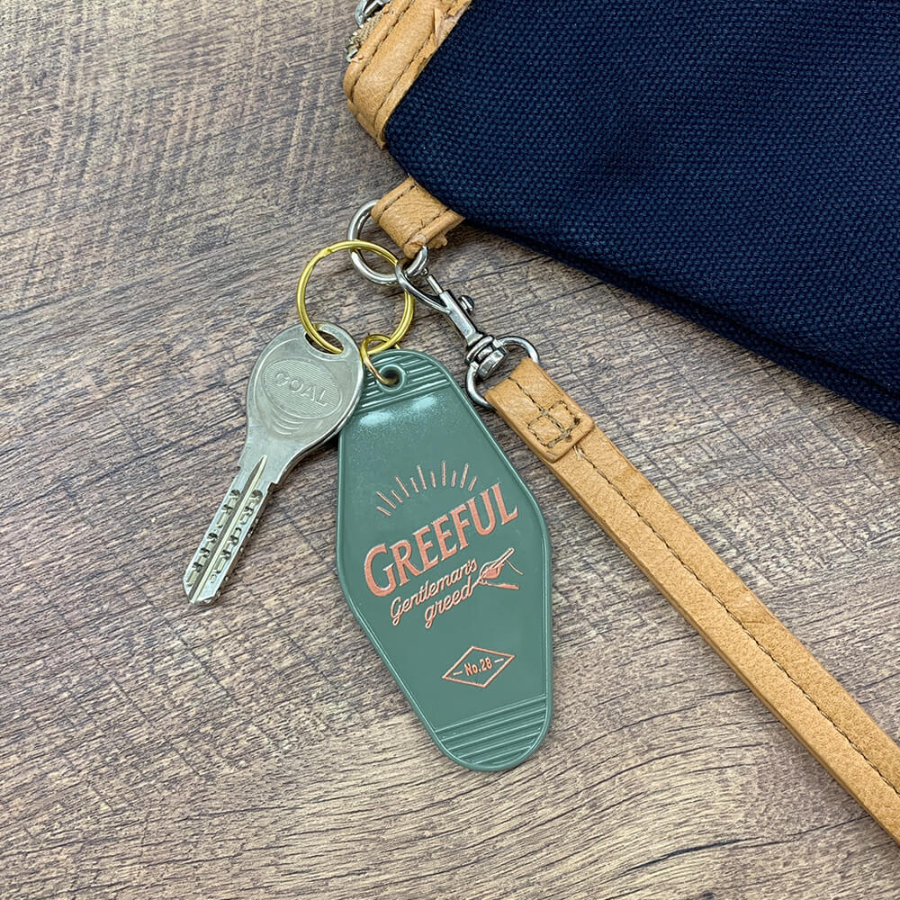 Greeful モーテルキーホルダー スモーキーブルー×マスタード使用画像