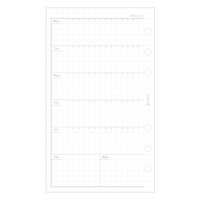 Greeful リフィルS　フリーウィークリー　商品画像　中紙　表