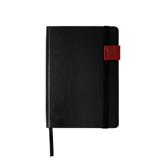 Greeful　ハードカバーノート縦バンドM　ブラック×ワイン商品画像