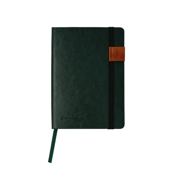 Greeful　ハードカバーノート縦バンドM　ダークグリーン×キャメル商品画像