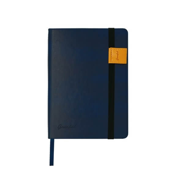 Greeful　ハードカバーノート縦バンドM　ネイビー×イエロー商品画像