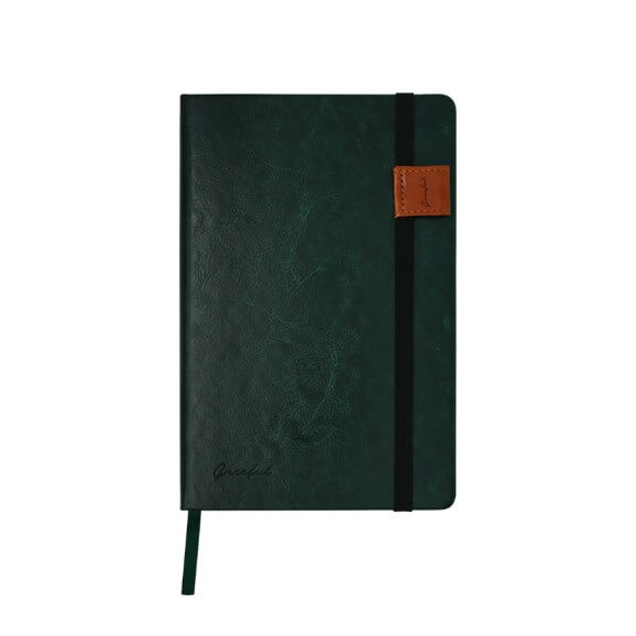 Greeful　ハードカバーノート縦バンドL　ダークグリーン×キャメル商品画像