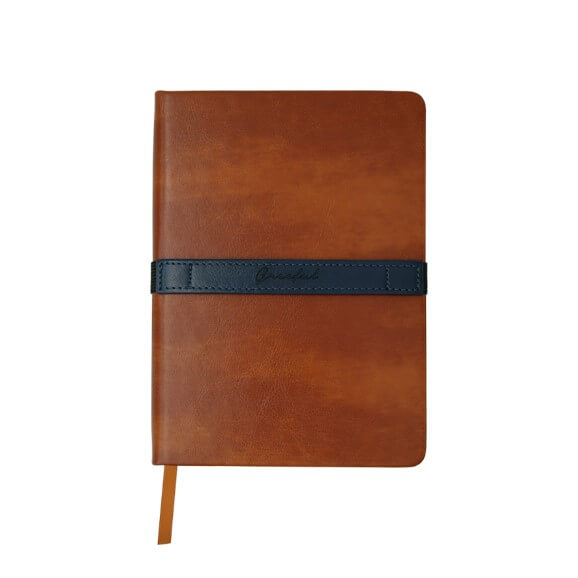 Greeful　ハードカバーノート横バンドM　キャメル×ネイビー商品画像