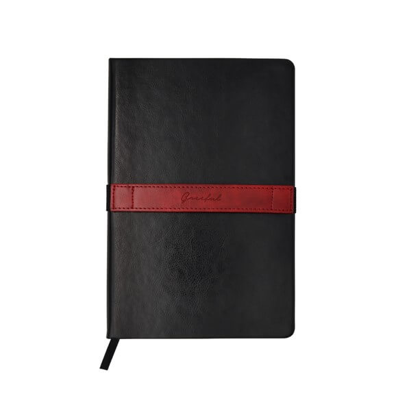 Greeful　ハードカバーノート横バンドL　ブラック×ワイン商品画像
