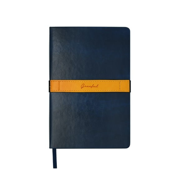 Greeful　ハードカバーノート横バンドL　ネイビー×イエロー商品画像