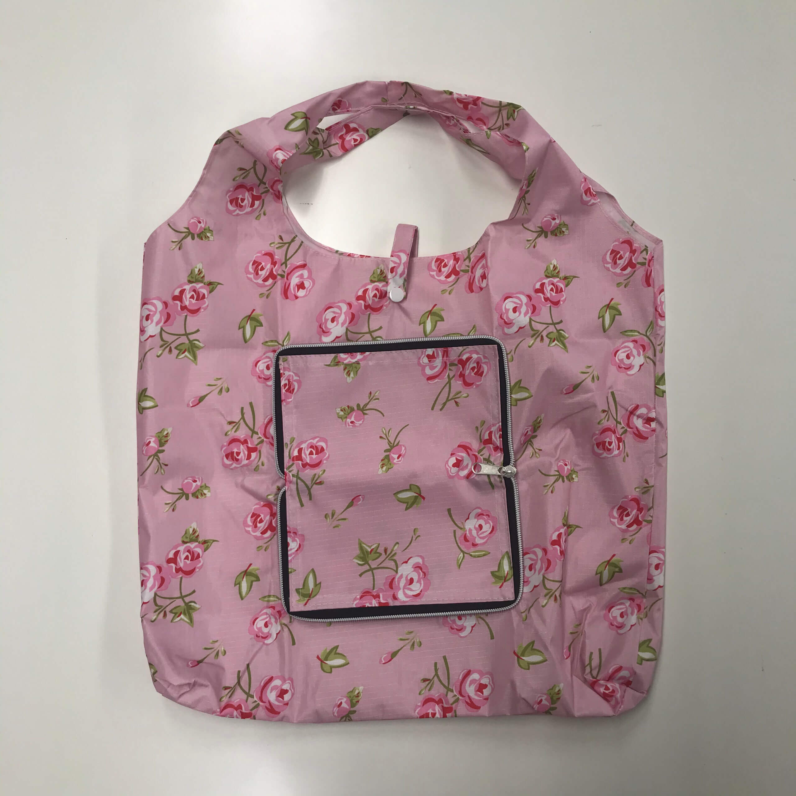 おサイフ型エコバッグBook　薔薇　ピンク商品画像　表