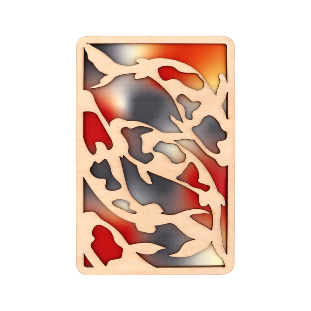 かさね木 メッセージカード　富士山・鯉 マルチカラー　商品画像鯉