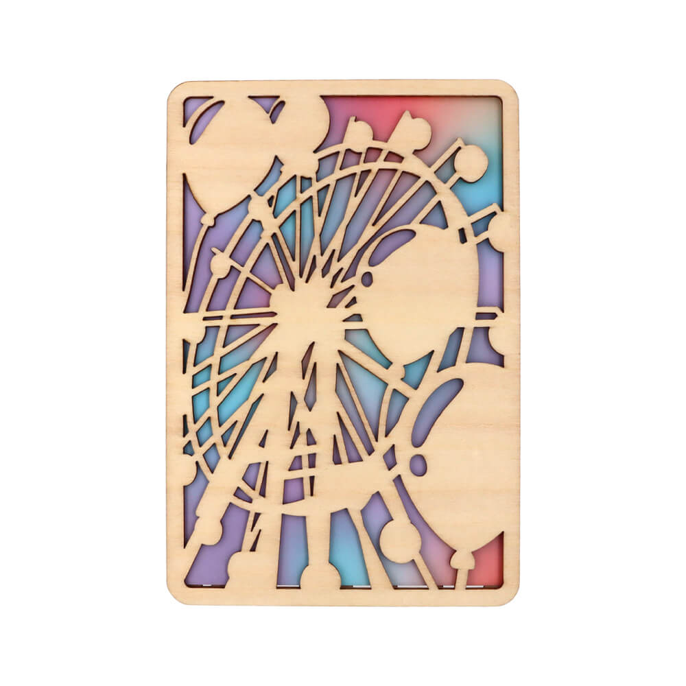 かさね木 メッセージカード　夜景・観覧車 マルチカラー　商品画像観覧車