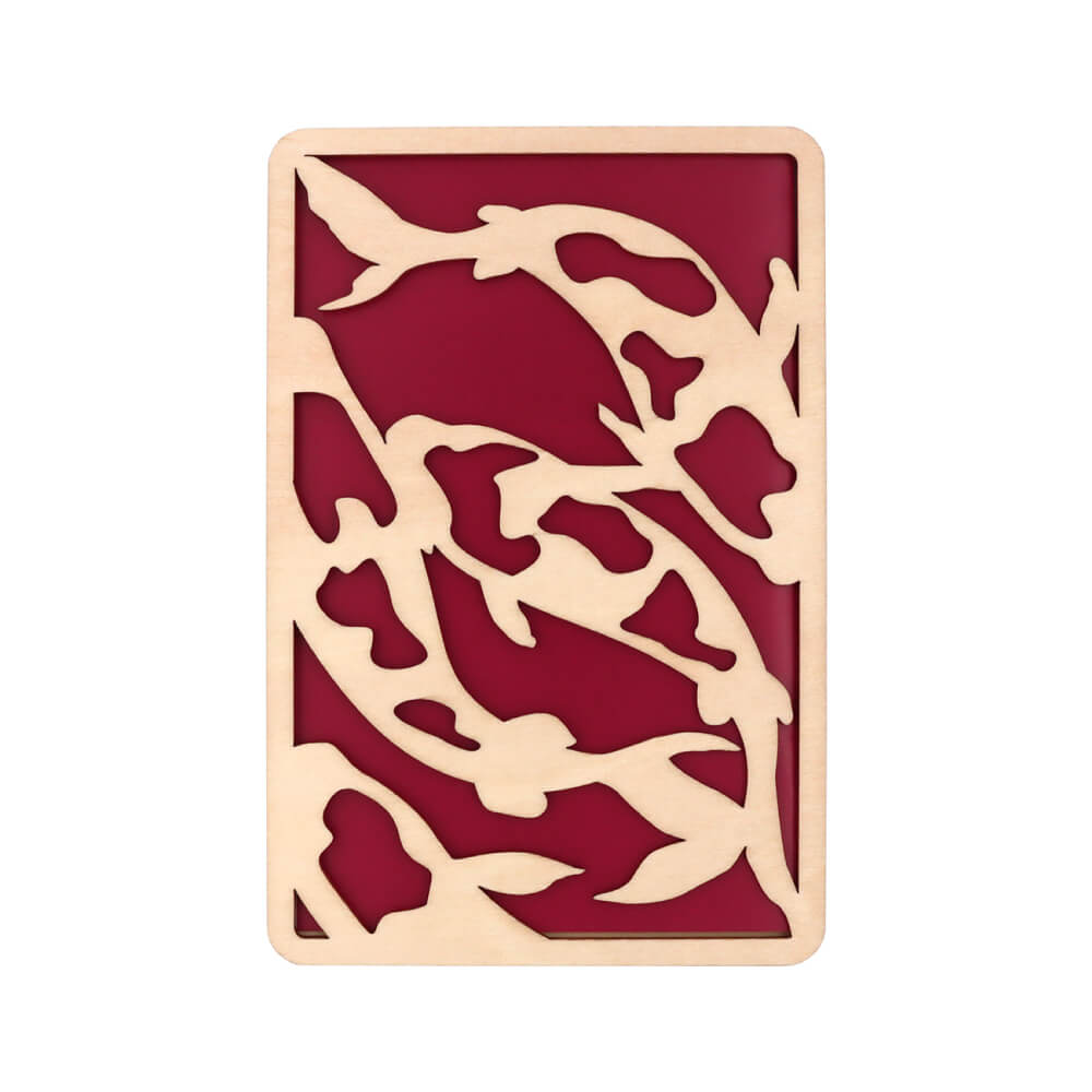 かさね木 メッセージカード　富士山・鯉 シンプルカラー　商品画像鯉