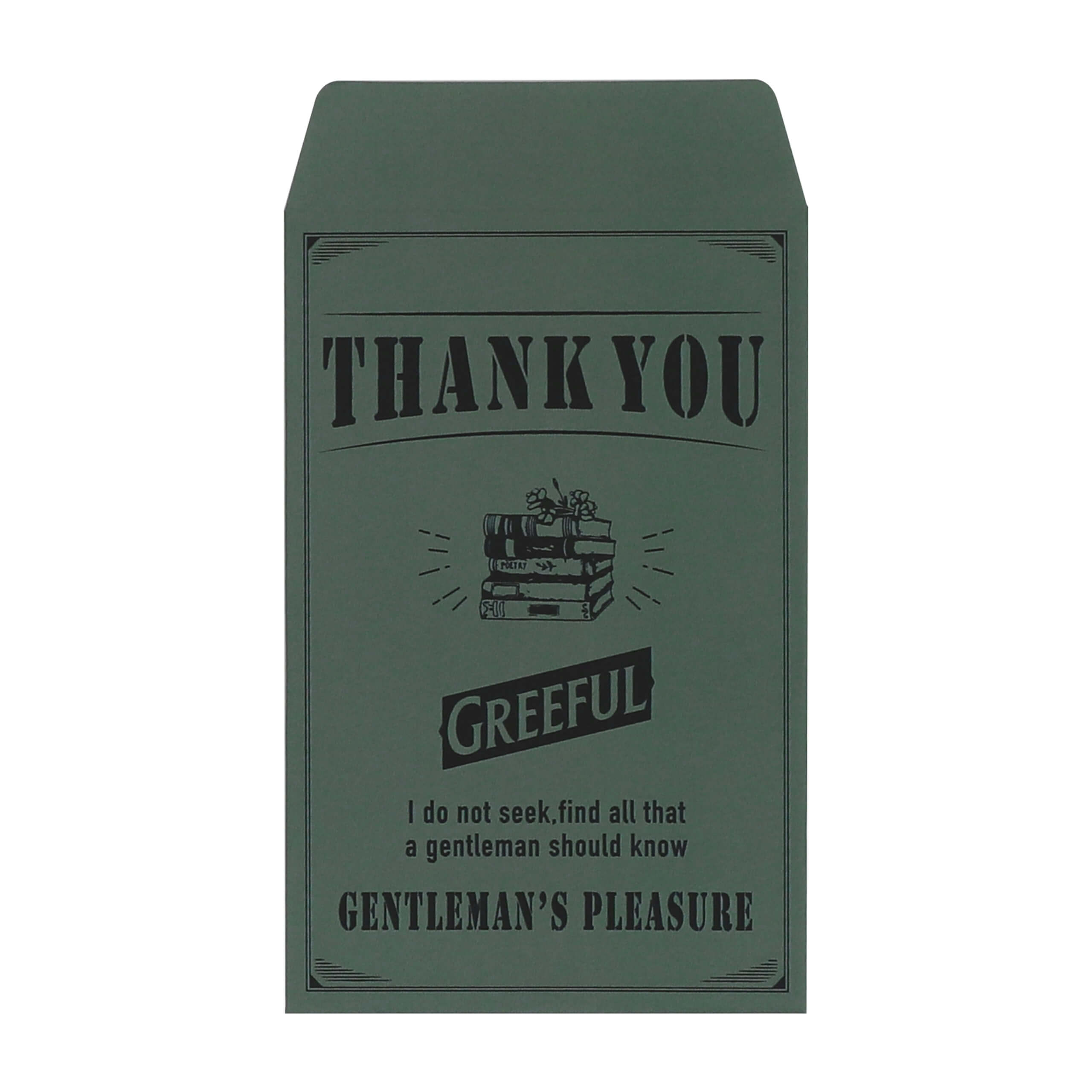 Greefulポチ袋 THANK YOU スモーキーグリーン商品画像